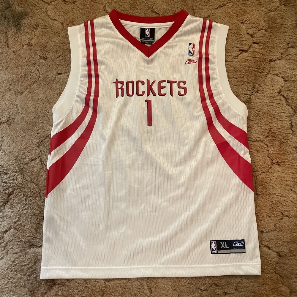 Tracy McGrady Youth XL / Adult Small Sz 18-20 Rockets White Home Jersey Reebok